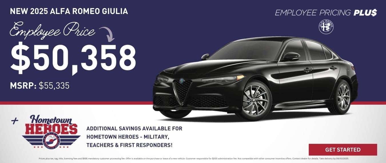 Buy a New 2025 Alfa Romeo Giulia starting at $50,358 with Employee Pricing Plus at Step One Alfa Romeo Pensacola in Pensacola, FL. Select the image to view inventory.