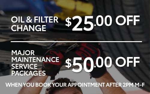 Oil & Filter Change - $25.00 Off | Major MAintenance Service Packages - $50 Off