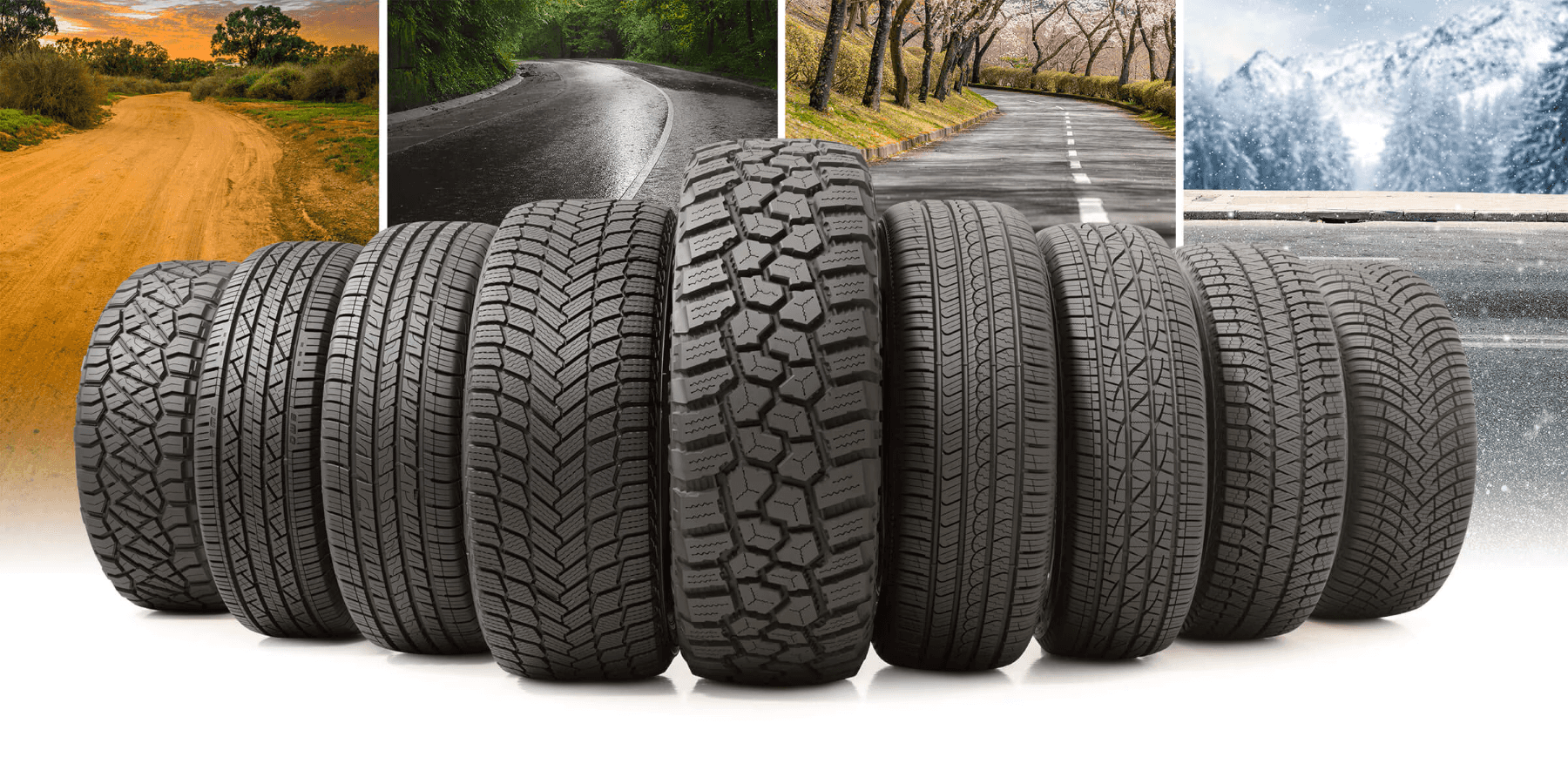 Toyota tire display at Toyota of Coconut Creek service center