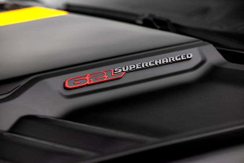 Supercharged 6.2L HEMI V8 in the Ram 1500 Rumble Bee SRT.