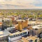 Drone panoramic view of Allentown, Pennsylvania