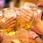 Oktoberfest Beer mugs cheering