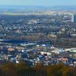 A panoramic drone view of the Lehigh Valley
