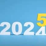 New year 2025 countdown concept. 2025 year numbers on blue background with copy space. 3D render.