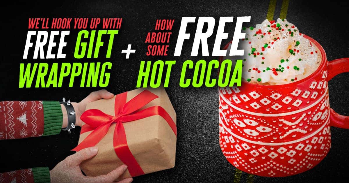 Free Gift Wrapping & Hot Cocoa