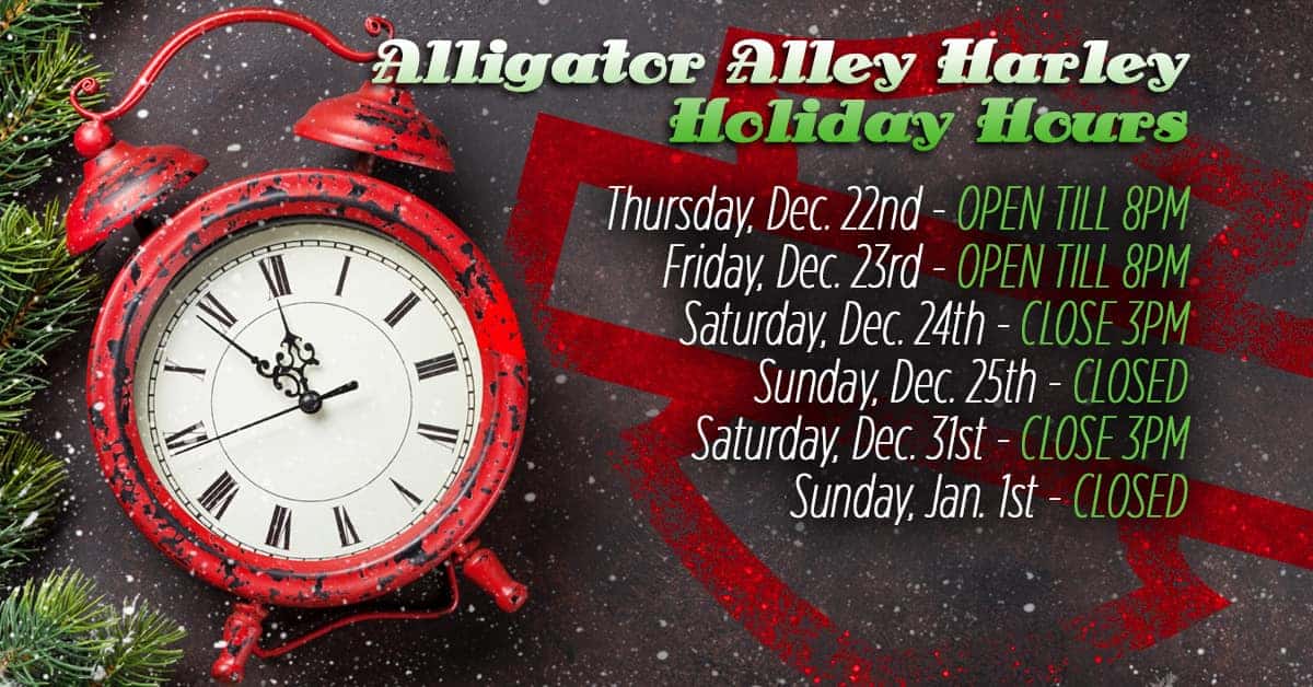 Holiday Shopping Hours - December 22 & 23 open till 8pm, December 24 & 31 close 3pm, December 25 & January 1 Closed