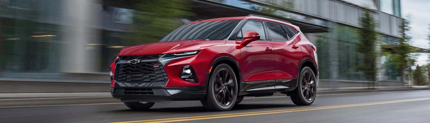 2021 Chevrolet Blazer driving down city street
