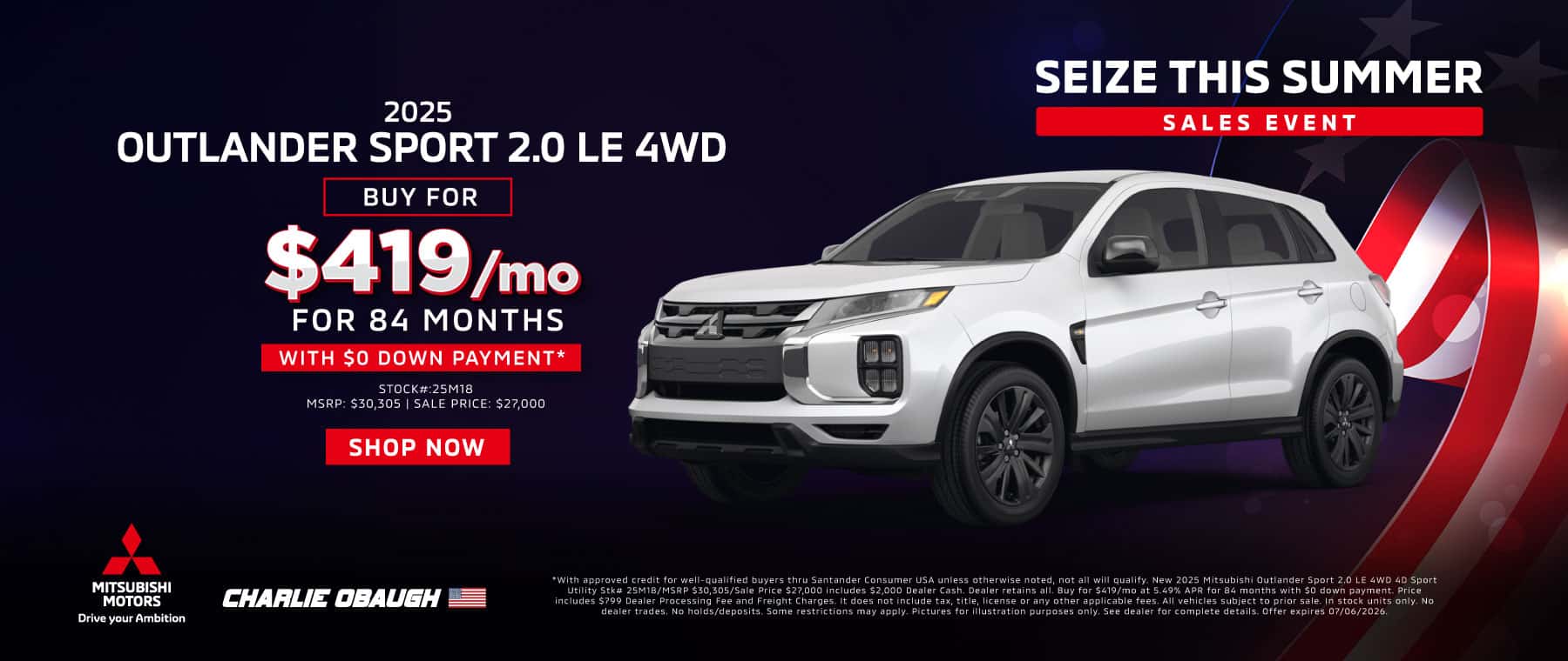 2025 Outlander Sport 2.0 LE 4WD
