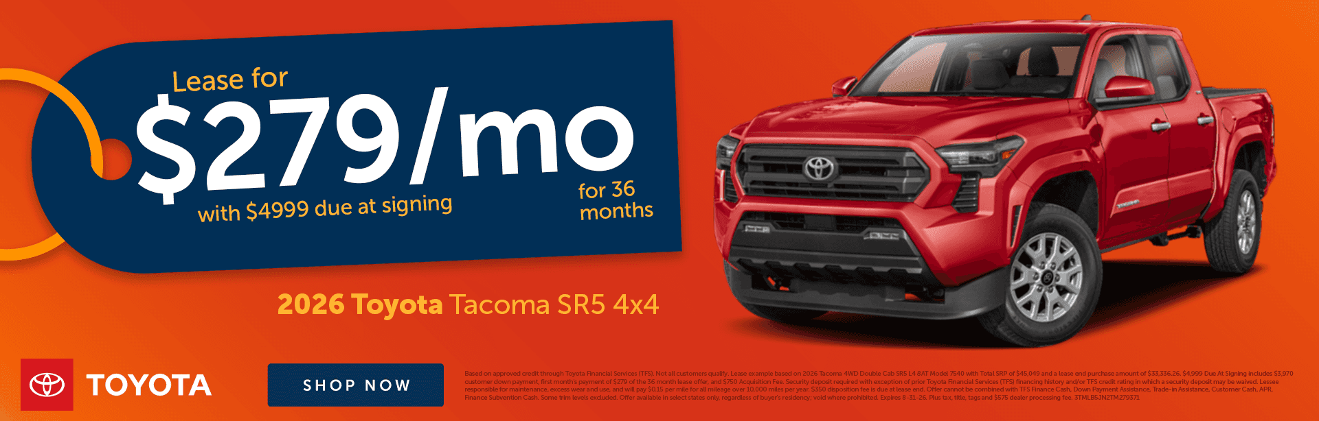 August Tacoma Offer