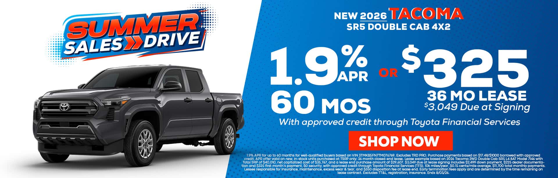 New 2026 Toyota Tacoma Offer in Temple, TX