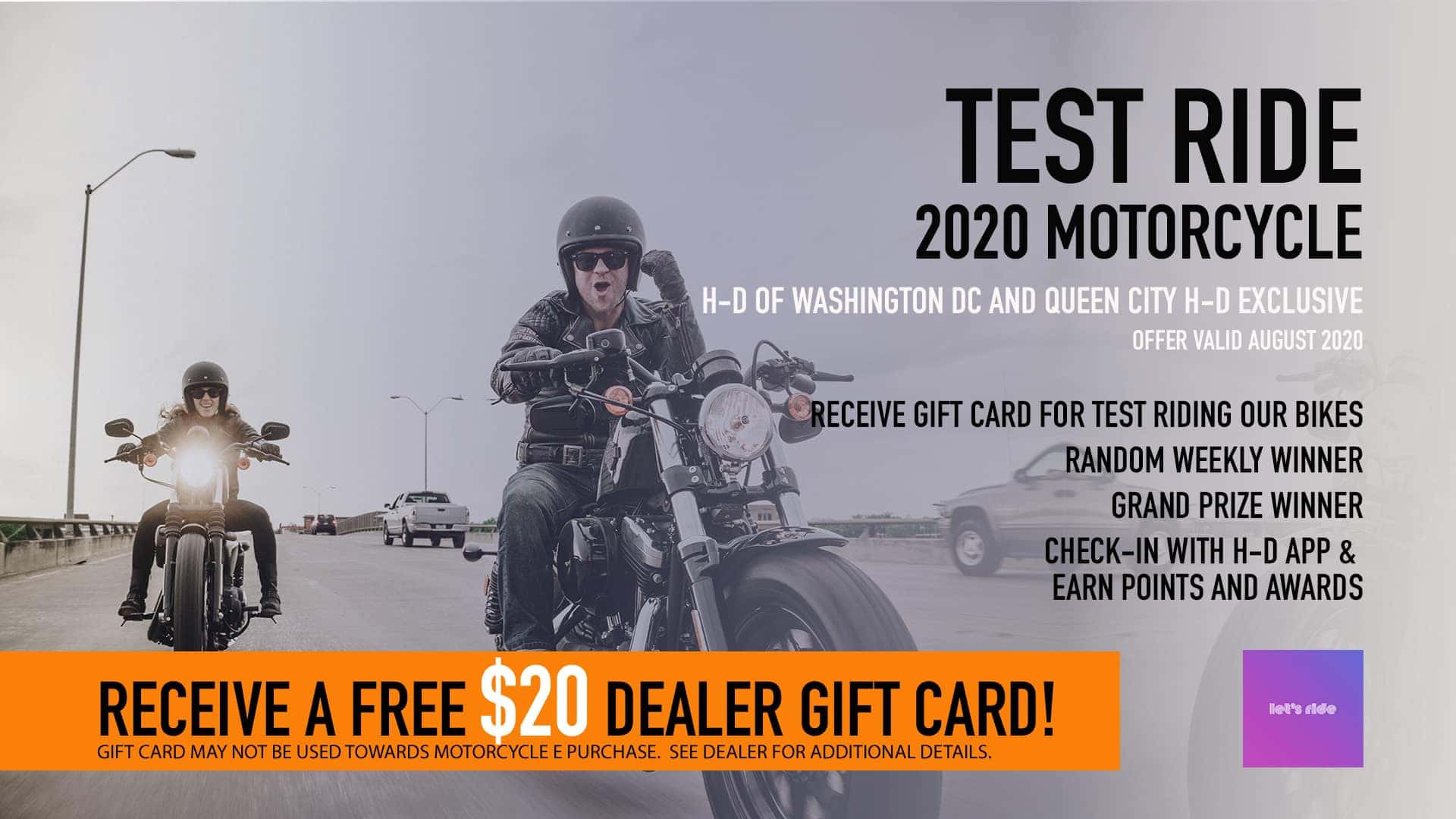 Lets, ride, test. hdofdc, for washington, dealership
