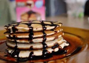 Pancakes with Chocolate Syrup