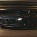 Mazda sedan in parking structure