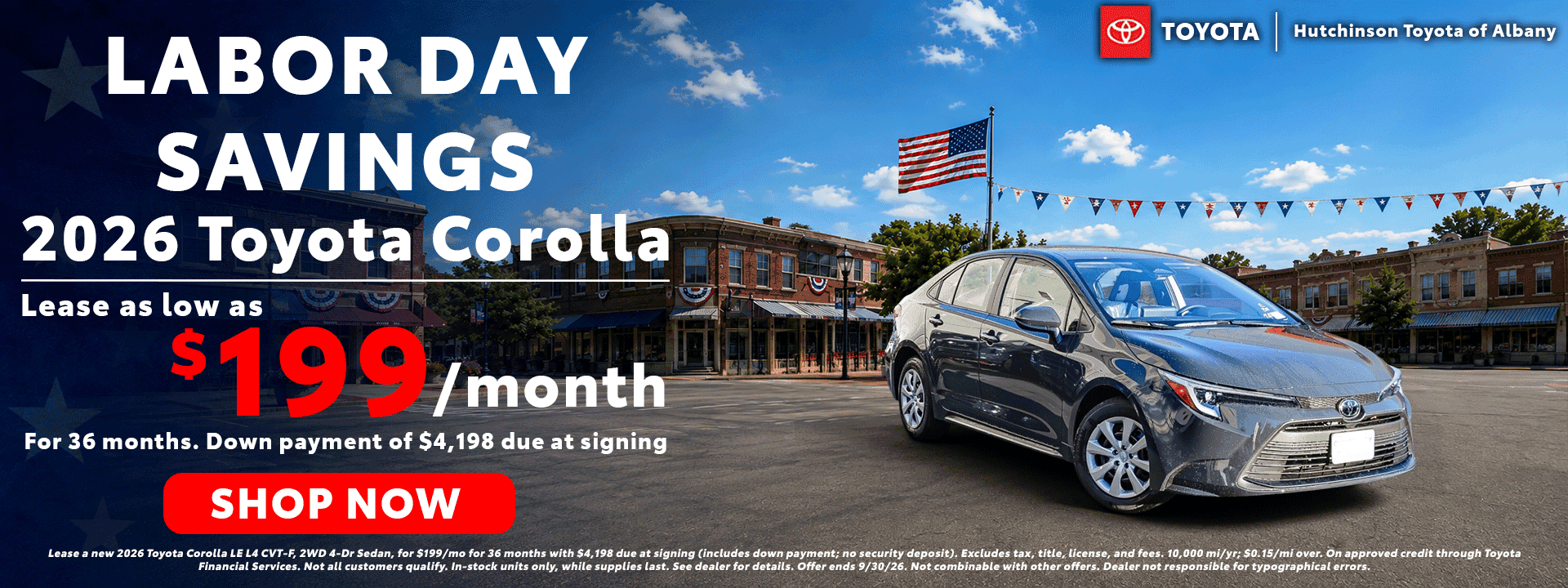 2026 Corolla - as low as $199/month