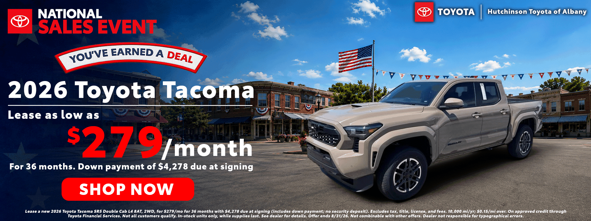 2026 Tacoma - as low as $279/month