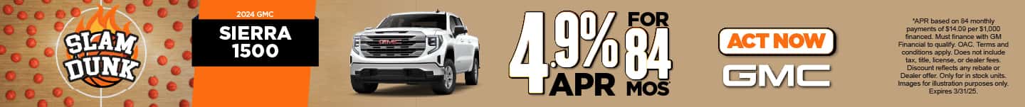 2024 GMC Sierra 1500 4.9% APR for 84 mo