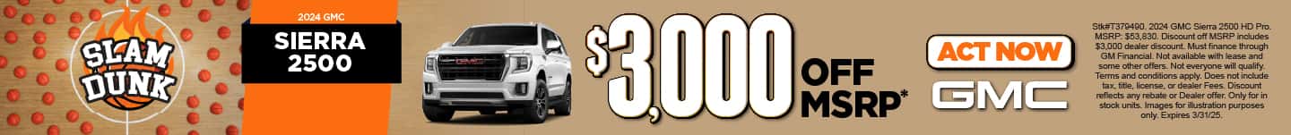 2024 GMC Sierra 2500 $3,000 off MSRP