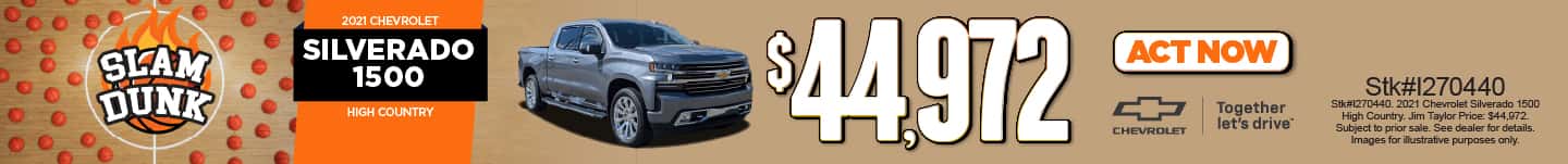 2021 Chevrolet Silverado 1500 High Country Stk#I270440 $44,972