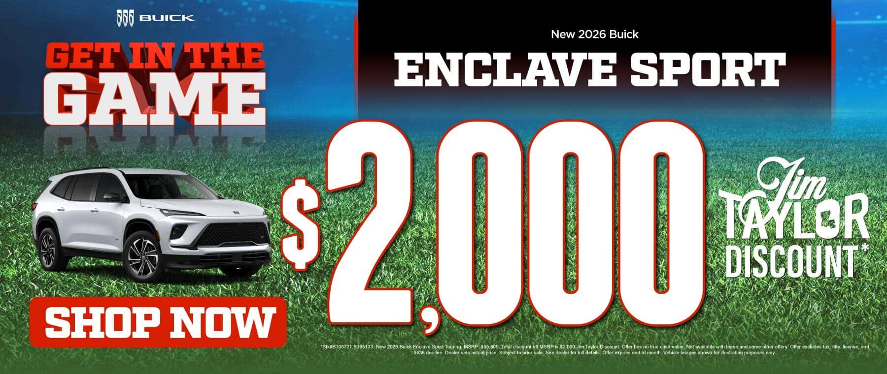 New 2026 Buick Enclave Sport $2,000 Jim Taylor Discount*