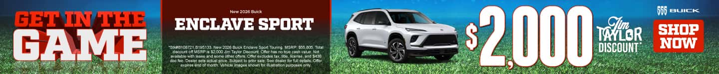 New 2026 Buick Enclave Sport $2,000 Jim Taylor Discount*