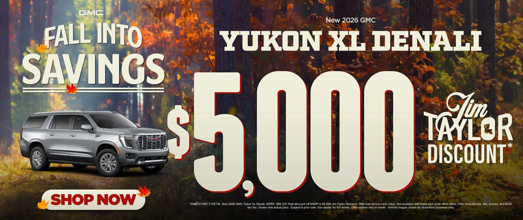 New 2026 GMC Yukon XL Denali $5,000 Jim Taylor Discount*