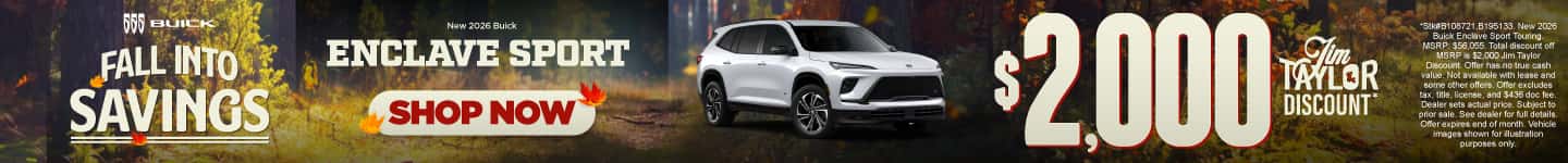 New 2026 Buick Enclave Sport $2,000 Jim Taylor Discount*