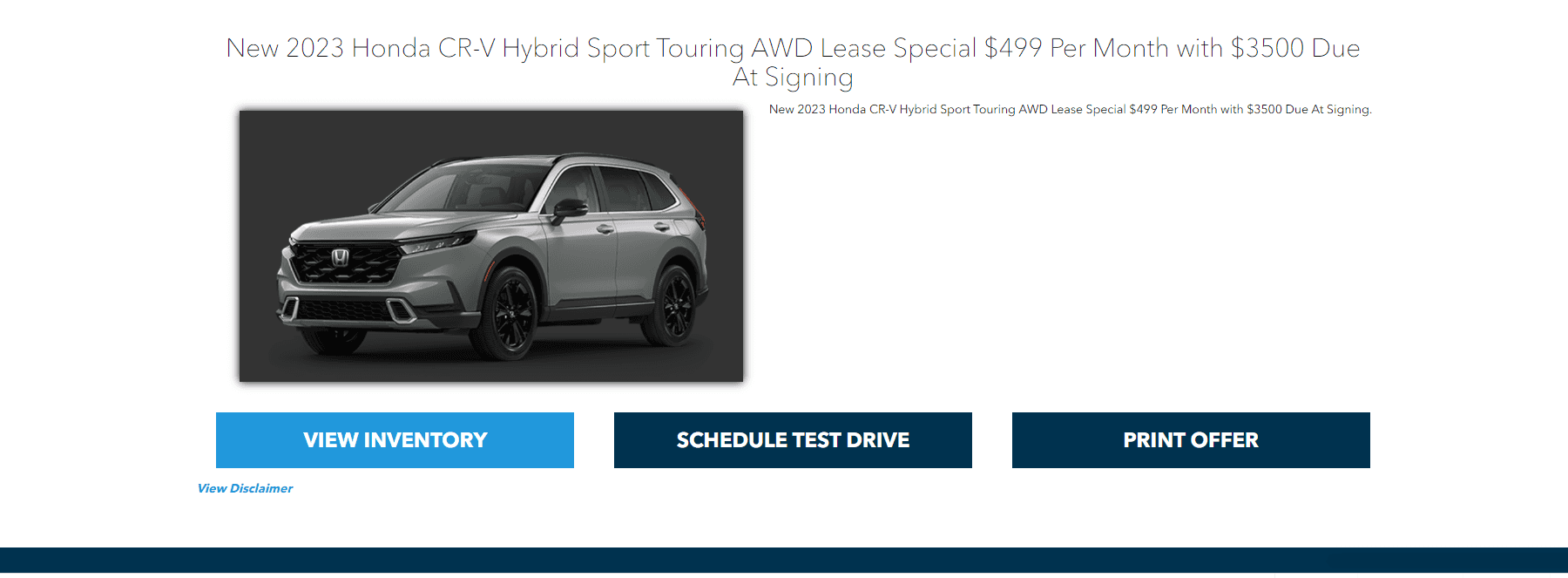 crv sport touring lease