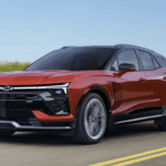 2026 Chevrolet Blazer EV in red running on street