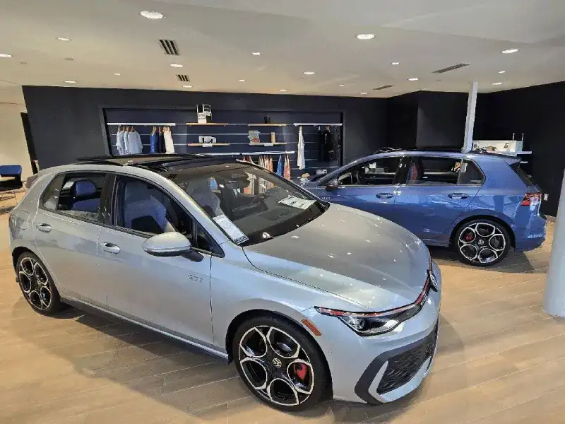 VW Golf in showroom