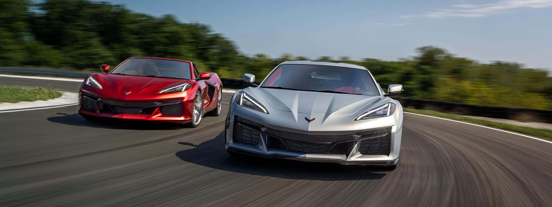 Corvettes Driving on Track