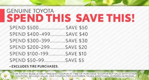 Save on your service at Massey Toyota in Kinston, NC