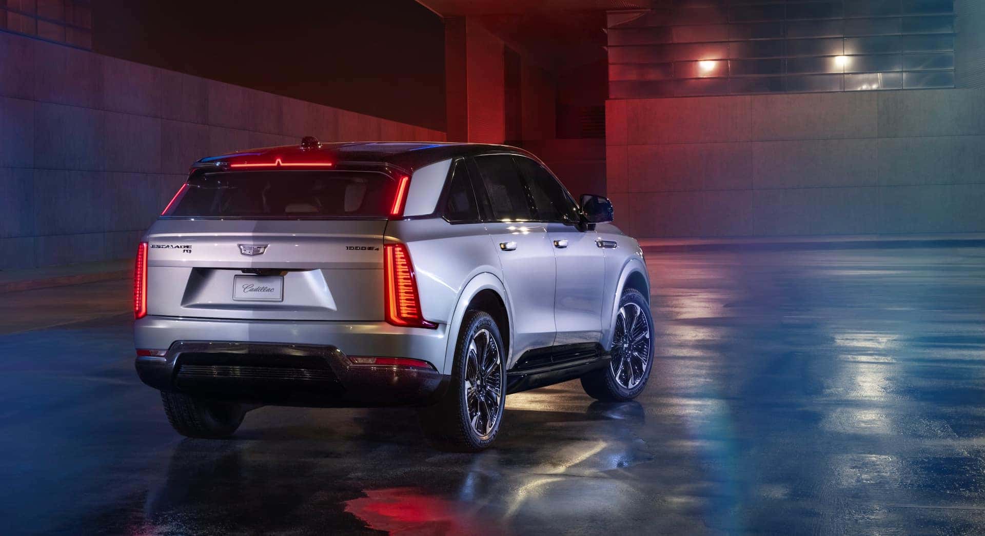 the rear exterior of the cadillac escalade iq