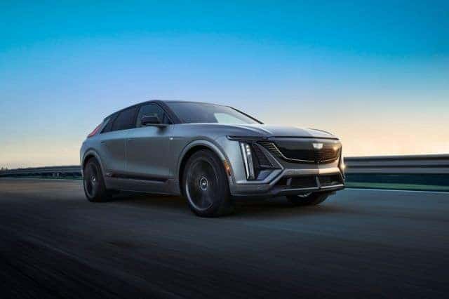 front passenger view of a Cadillac LYRIQ-V