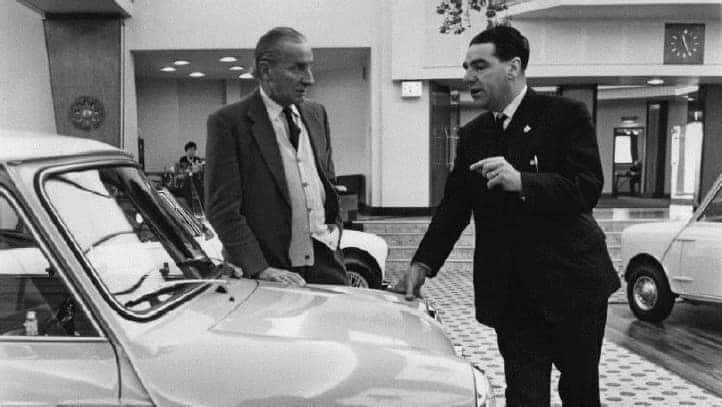 Alec Issigonis and John Cooper discuss the Mini.