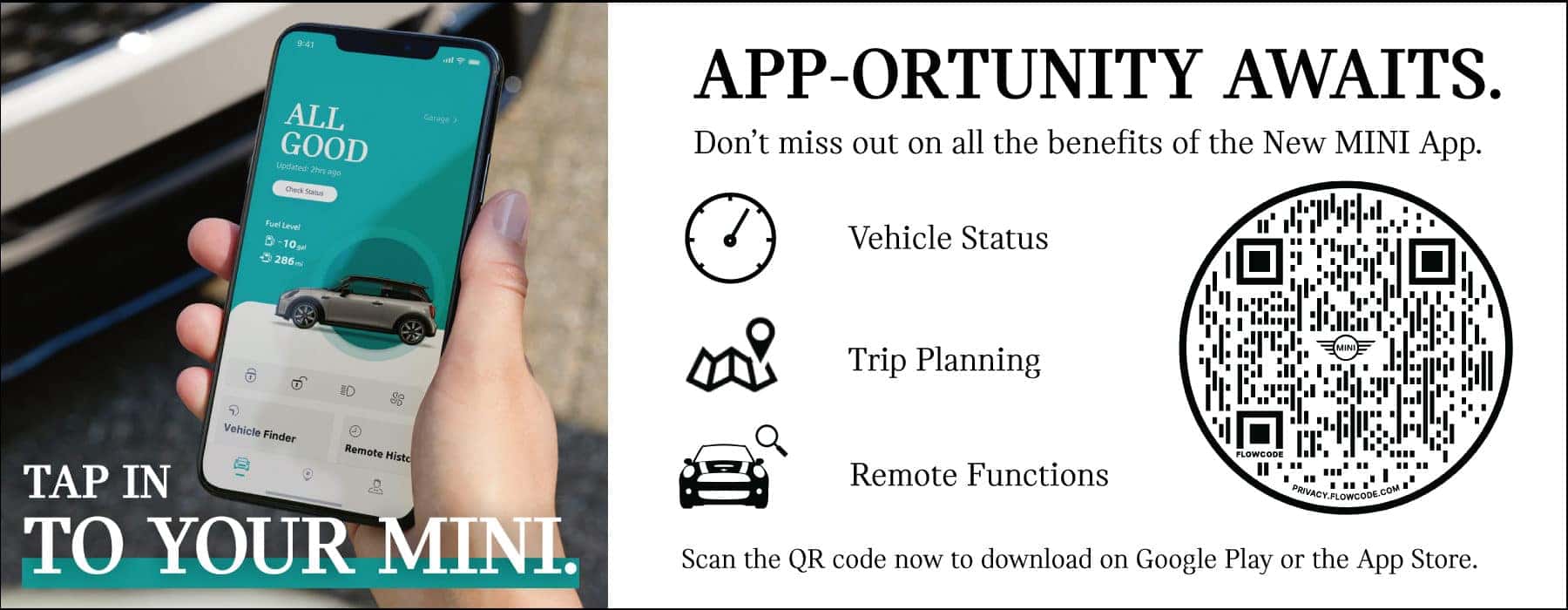 Download the MINI App by scanning the Qr code!
