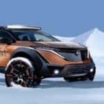 2023 Nissan Ariya in snow, shop Nissan Ellicott City