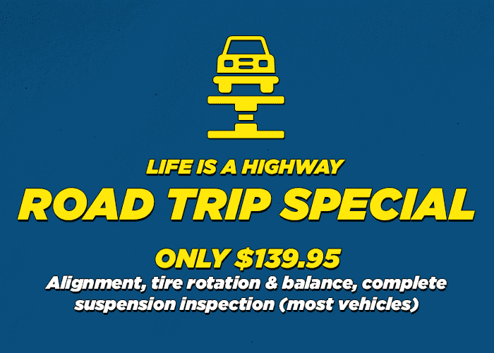 Alignment ,tire rotation and balance complete suspension inspection