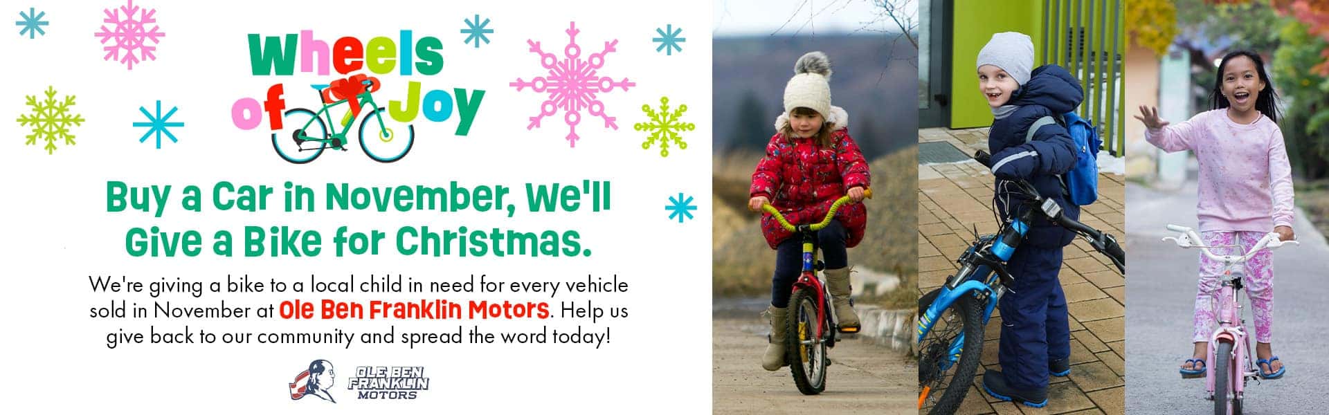 Wheels of Joy Bike Giveaway Program