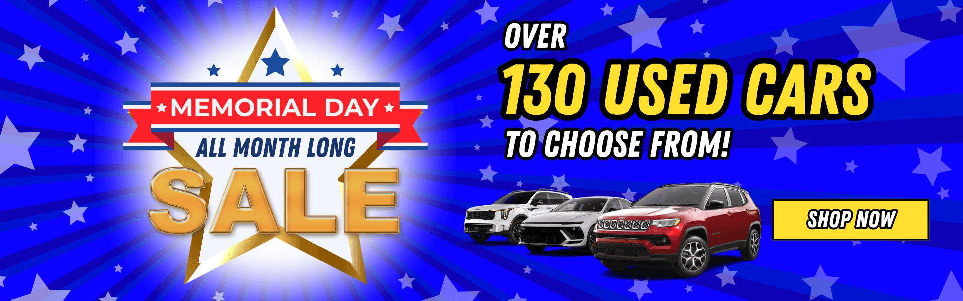 Memorial Day All Month Long Sale on All Used Cars!