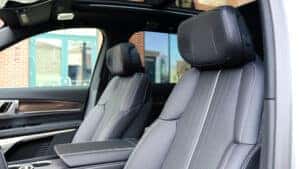 Interior view of the 2026 Cadillac Vistiq showcasing its spacious and luxurious seating arrangement