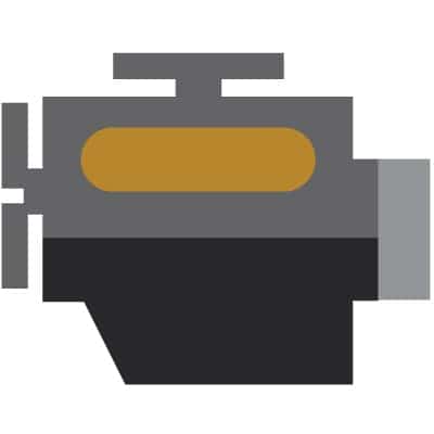 black and gold chevy engine icon