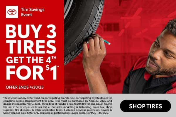 Buy 3 Tires, Get the 4th for $1