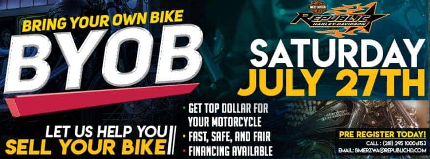 Bring your own bike event let us help you sell your bike.