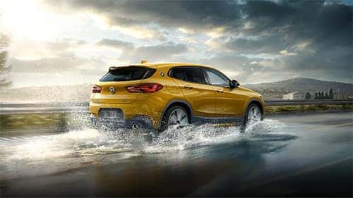 BMW X2 Driving On Wet Road Conditions