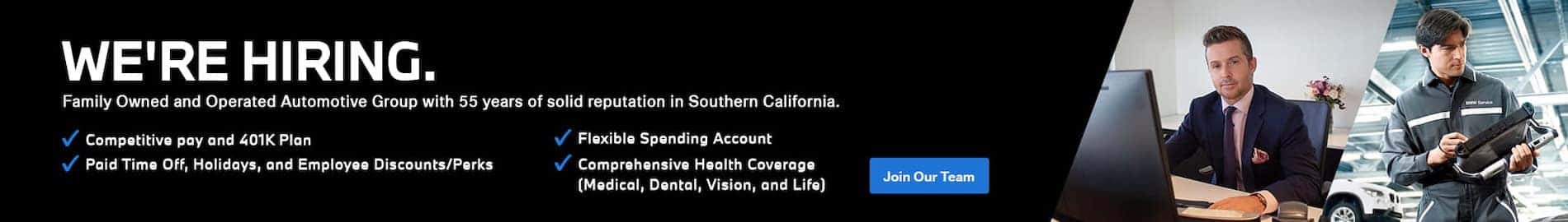BMW Were hiring Banner copy