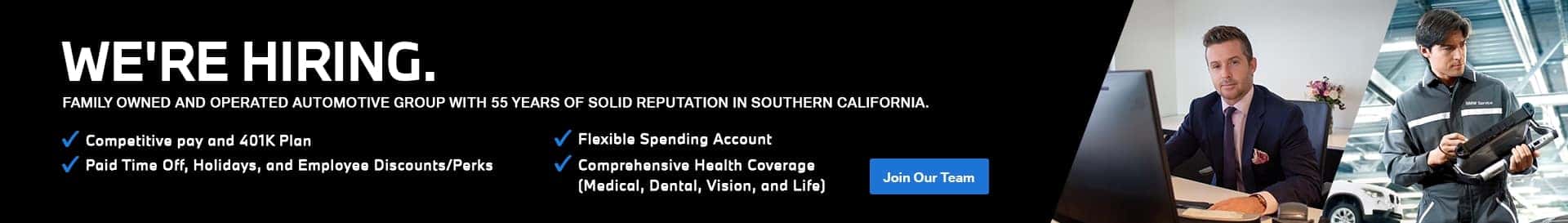BMW Were hiring Banner copy