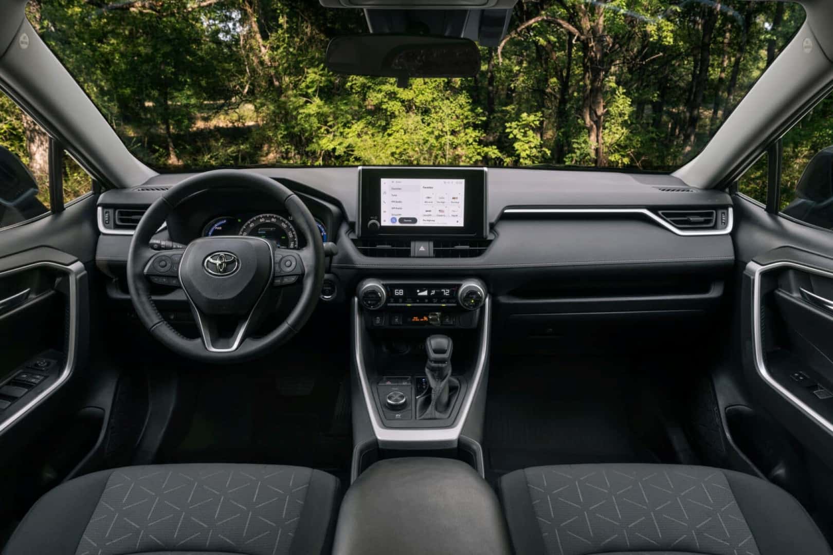 The Front Interior Of The Fabulous 2025 Toyota RAV4 Hybrid