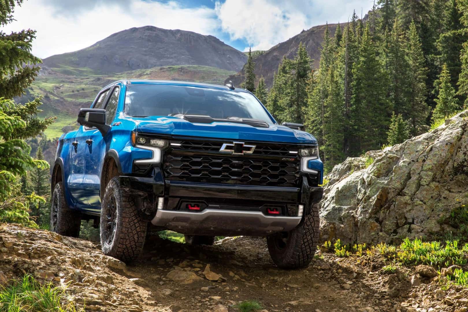 The Glorious And Dazzling Chevy Silverado, Trailing Down Dirt Paths In The Wilderness