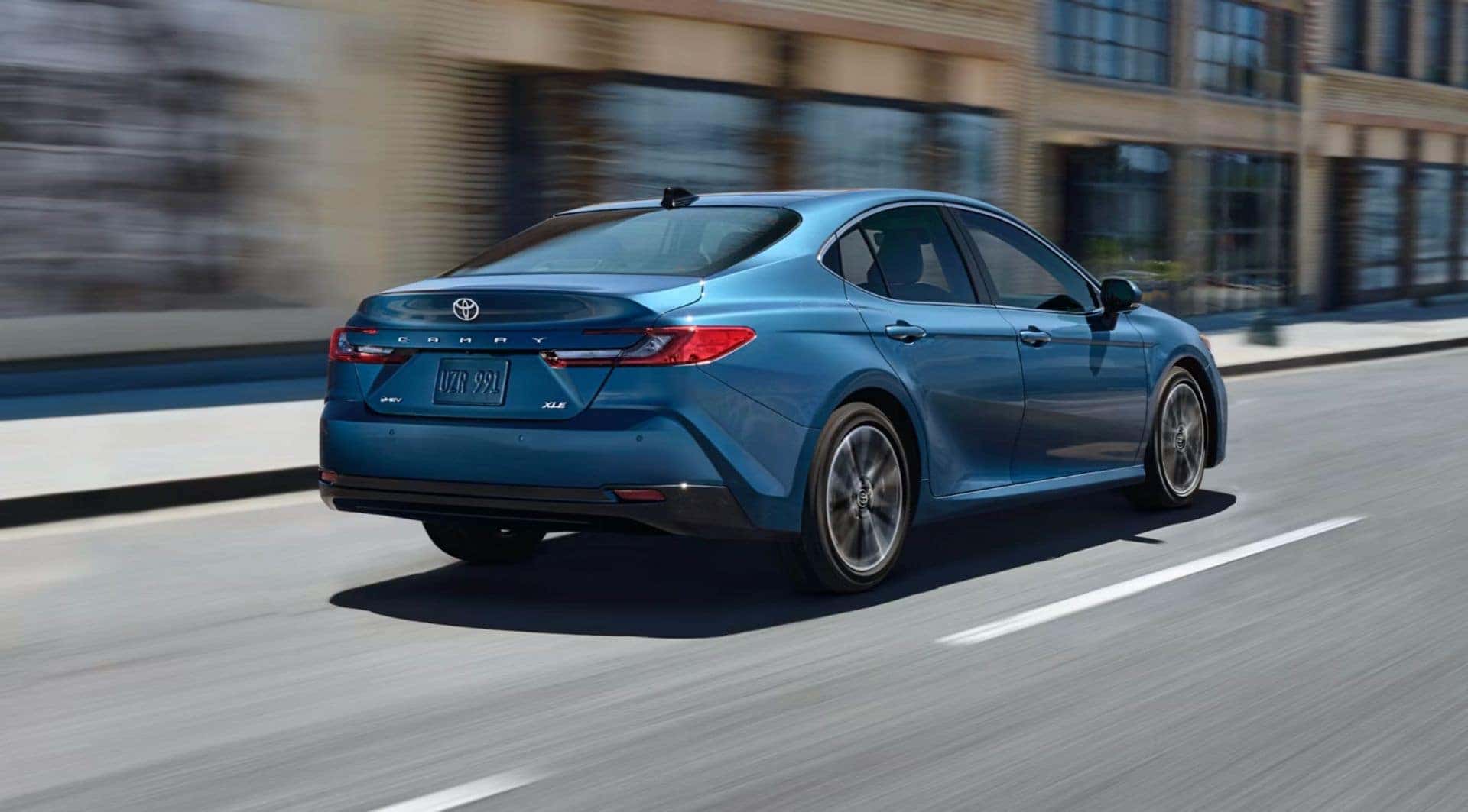 The Rear Profile of A Marvelous Blue 2025 Toyota Camry