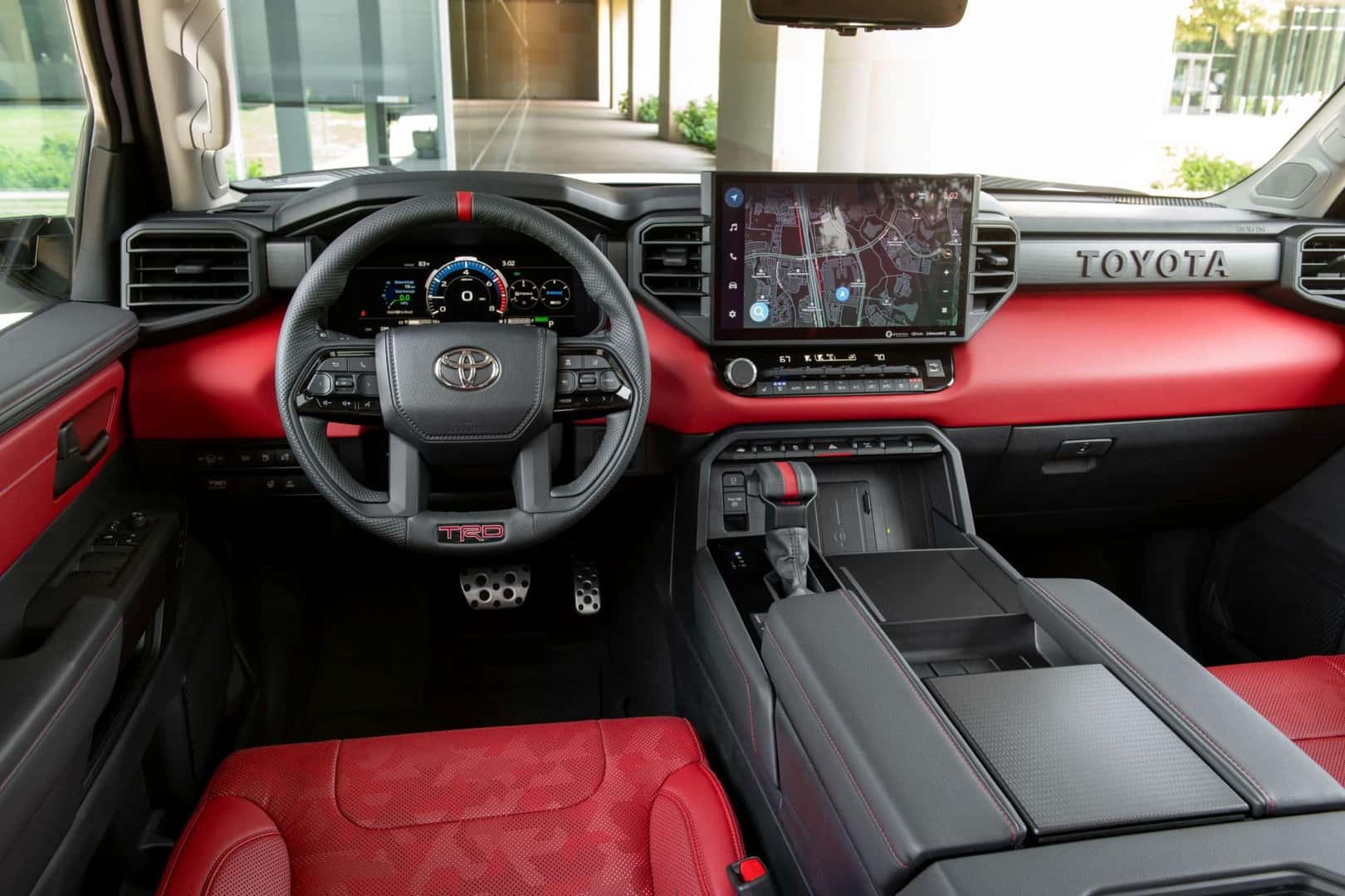 The Beautiful Red Interior OF The 2024 Sequoia TRD Pro 
